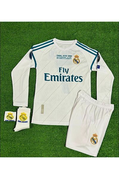 DAYIBALI DÜKKAN Dayibali Rm Cristiano Ronaldo Kiev Long Sleeve Kids Jersey Set of 4 (with Embroidered)