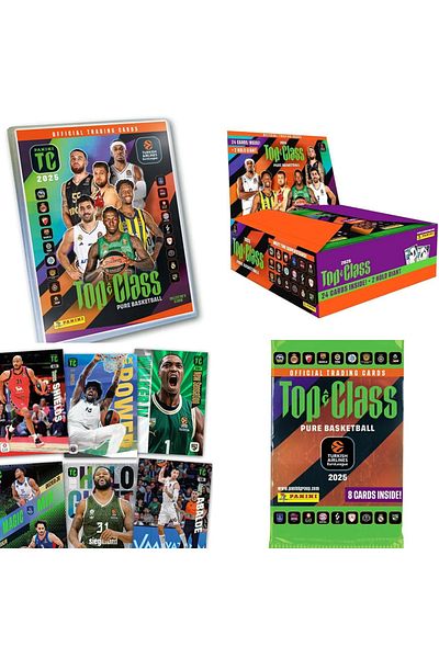 Panini Top Class 2025 Pure Euroleague Basketball Cards Special Booster Display 24-Pack Box and Starter Pack