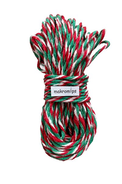 Makromİps MAKROME MARTENİÇKA (200 +_10gr) HEDİYE PAKETLEME SÜSLEME EL ÖRGÜ BİLEKLİK HOBİ İKİ RENKLİ İP İPİ