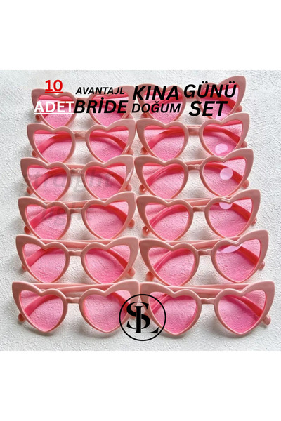Straight Light Hearted Bride Bridesmaid Sunglasses Set of 10 Pink Wedding Eng...