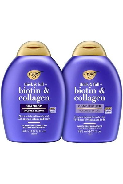 OGX Shampoo & Conditioner Thick And Full + Biotin And Collagen 385ml (Pack Of 2)