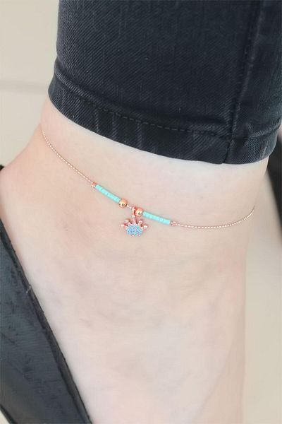 Mu Art Ahşap Blue Miyuki Stone Crown Hal Hal