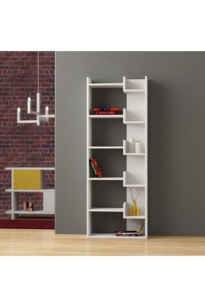 Mourah Home Oppa 4-Tier Bookcase – Modern Floor Cabinet & Display Book Shelf for Living Room/Bedroom