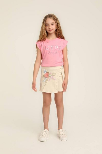 HAUSEkids 5-14 Years Old Romantic Girl Shorts Skirt Suit-Pink