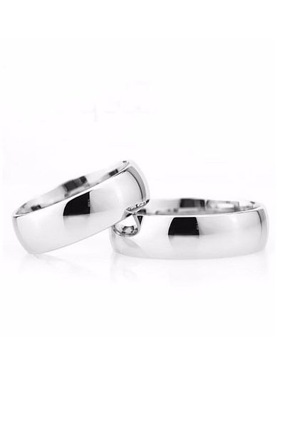 ARTEMİSİA Unisex 6mm Thin Curved Steel Wedding Band Ring