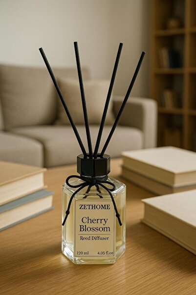 Zethome Sakura Kiraz Çiçeği Büyüsü Zarif ve Kalıcı Oda Kokusu 120 ml Çubuklu