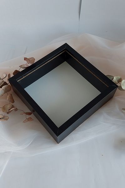Verda Çerçeve 25x25 Cm Rama Neagra Deep Memory - 6 Cm Adâncime Rama Memory Cutie Trandafir! Hkm Comerț