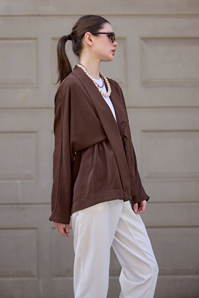 Birgül Bektaş Brown Crashed Kimono