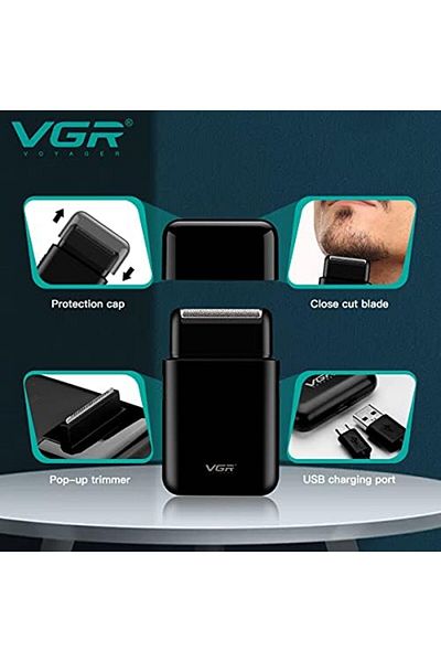 VGR V-390 Professional Electric Ultra Thin Shaver Rechargeable Razor for Face Care Beard Trimmer Rec