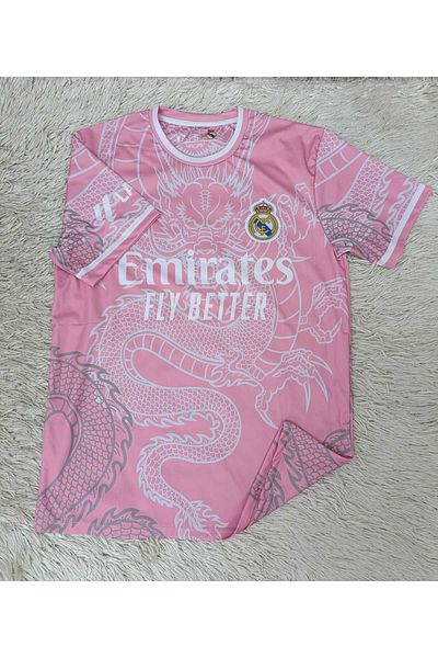 DAYIBALI DÜKKAN Dayibali Rm Untitled Short Sleeve Pink Dragon Print Special Concept Jersey