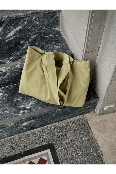 LUNAFEL Oil Green Canvas Hand Shoulder Bag - Waterproof Fabric - Tote Tote Hand Shoulder Bag