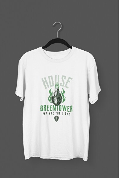 Butik رجل/امرأة - برج البيت الأخضر - تي شيرت مطبوع برقبة دائرية وأكمام قصيرة