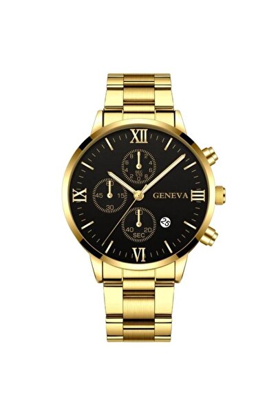 REDz Accessories Ανδρικό Ρολόι, Μοντέλο Geneva, Ανοξείδωτο Ατσάλι, Χρυσό/Μαύρο