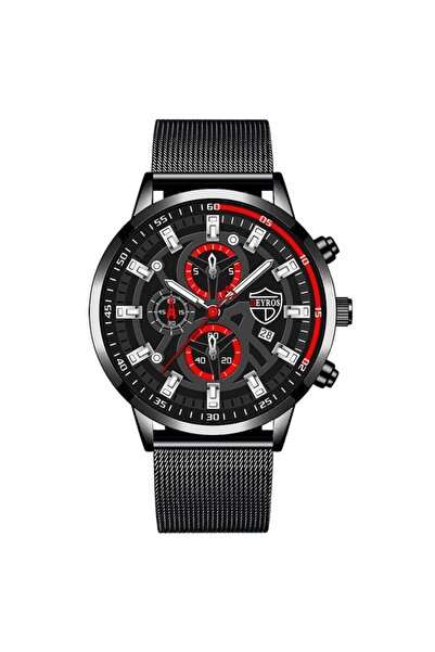 REDz Accessories Часовник Deyros, луксозен мрежест дизайн, тънка каишка, мъжк...