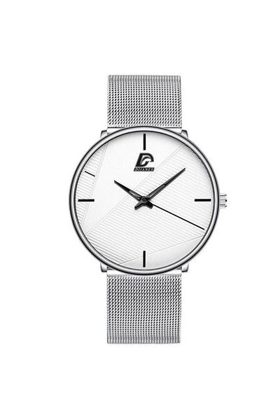 REDz Accessories Ultra-thin, Luxury Mesh, Men's Watch, Chronograph, Silver-White