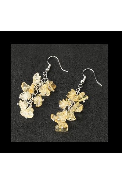 animis beauty Citrine chips earrings, made of natural semi-precious stones