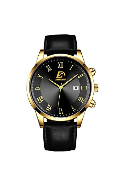 REDz Accessories Ρολόι πολυτελείας, Χρονογράφος, Ανδρικό, Δερμάτινο εφέ, Μαύρ...