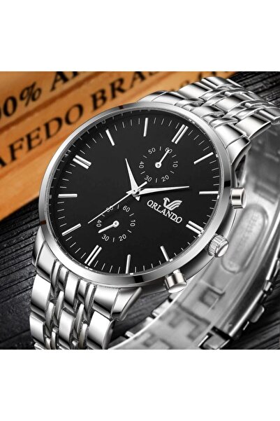 REDz Accessories Ανδρικό Ρολόι, Μοντέλο Orlando, Ανοξείδωτο Ατσάλι, Ασημί/Μαύρο
