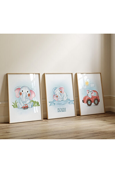 POSTER Fil temalı 3lü çocuk bebek odası poster seti