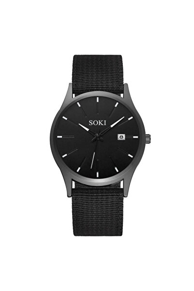 REDz Accessories Часовник Soki, Спортен, Мъжки, Текстилен, Тънък, Черен