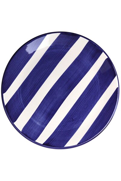 Kitchen Design Lab 6'lı Özel Tasarım Handmade 21cm Seramik Pasta Tabak Seti 21 Cm Mavi Tatlı Tabağı