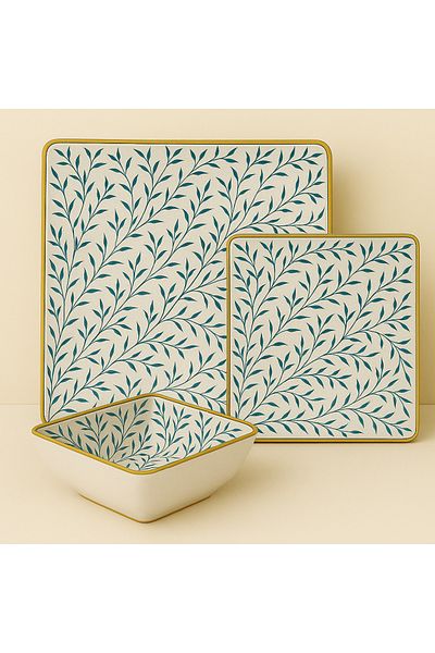 Cesiro 3-piece plate and bowl set, Bluoria, Ceramica, Cesiro