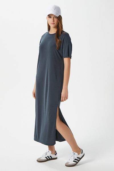 Ritnice Rochie de damă Modal Daily Comfort Antracit cu fantă 16556