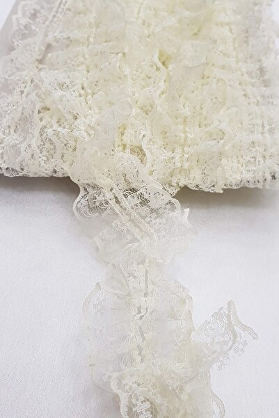 Limelia Volană din dantelă cu două fețe crem 4 cm