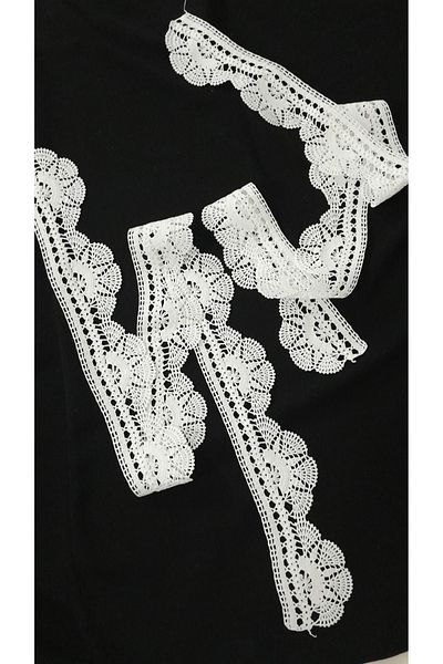Papatyam Hand Knitted Crochet 2 Pcs (110 cm) Lace/Vintage/Craft Dowry Lace/Fine Cotton Rope