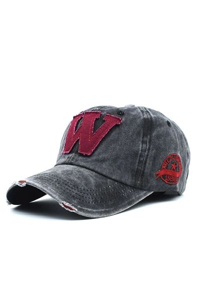 akix W Model Unisex Vintage Baseball Sports Hat with Adjustable Velcro on the Back