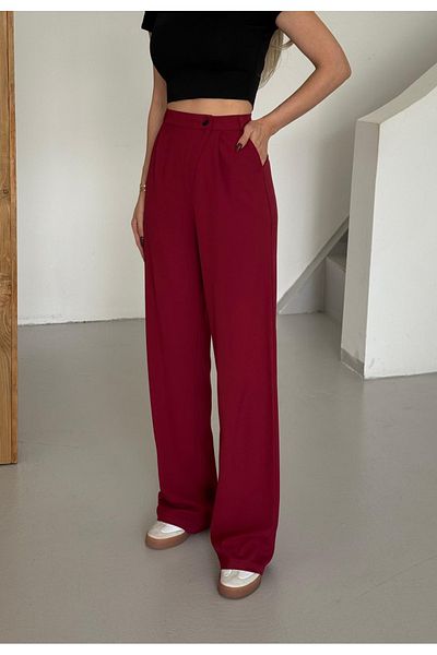mor butik Purple Butik Women's Burgundy Palazzo Pants Myth010001