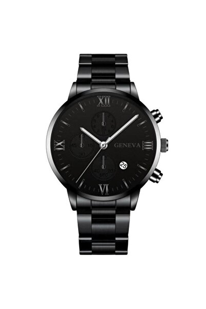 REDz Accessories Ανδρικό Ρολόι, Μοντέλο Geneva, Ανοξείδωτο Ατσάλι, Μαύρο