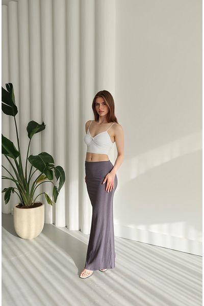 FEWTİNT Long Skirt of Flexible Fabric. High Waist and Elastic Waist.