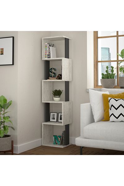 Mourah Home Piri 6-Tier Corner Bookcase – Modern Storage Unit Display Book Shelf for Any Room Decor