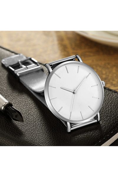 REDz Accessories Watch, Ultra Thin Model, Stainless-Steel, Silver/White