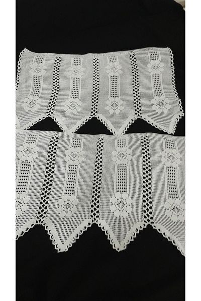 Papatyam Hand Knitted Crochet 2 Pieces Refrigerator Cover (55X32) Lace /Vintage/Handcrafted Dowry Lace/Cotton Rope