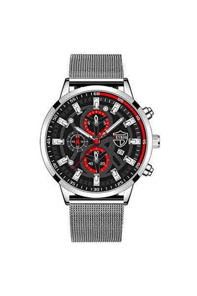 REDz Accessories Ceas Deyros, Plasă de lux, Curea subțire, Bărbătesc, Cronogr...