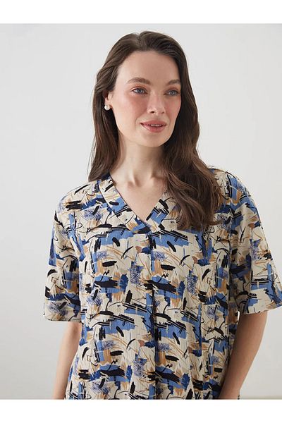 LC Waikiki Lcw grace mixed v-neck patterned a-line dress
