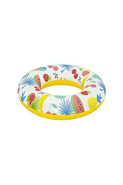 Go İthalat Patterned Inflatable Children's Swim Ring 61cm 3-6 Years Old Pool Ring Sleeve & Ring