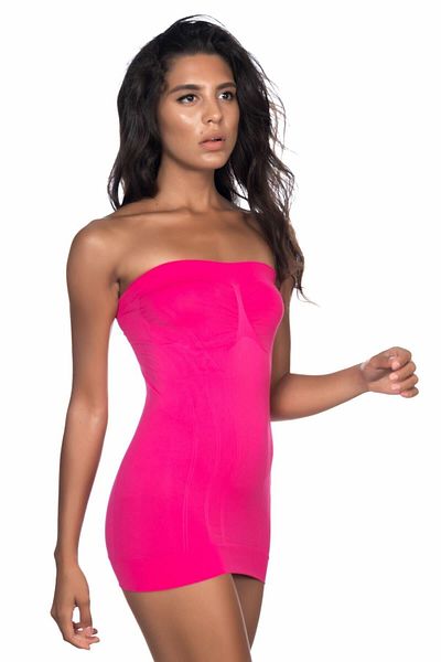 Emay Fuchsia Mi 5005 Soft Patterned Strapless Tank Top