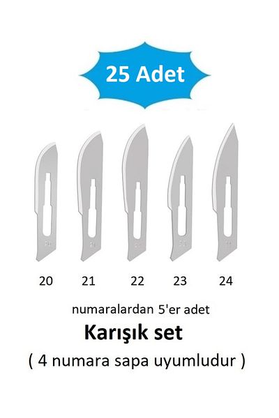 QBR Home Pack of 25 Mixed Wood Sculpture Carving Art Spare Blades (5Er Pcs No:20-21-22-23-24 Mixed Set)