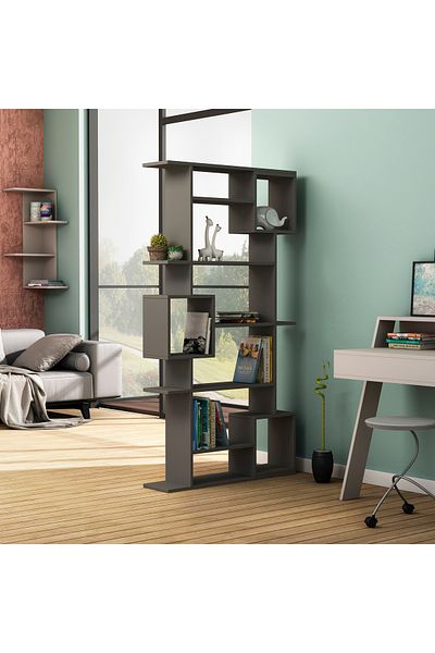 Mourah Home Soto 7-Tier Bookcase – Modern Floor Cabinet & Display Book Shelf for Living Room/Bedroom
