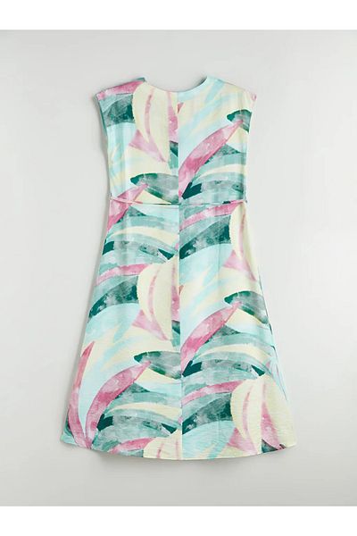 LC Waikiki Lcwaikiki classic mixed v-neck floral belted shirt dress