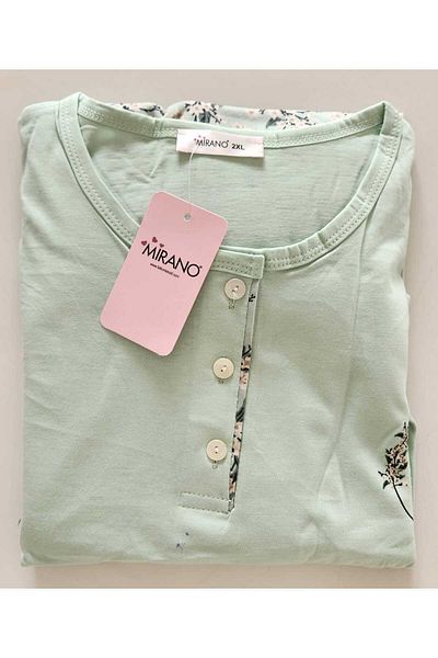 Mirano Cotton Long Sleeve Mother Pajamas Set 6508 Green