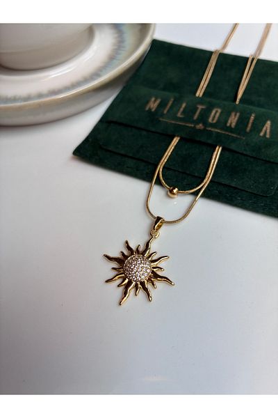 Miltonia Solar double chain steel necklace