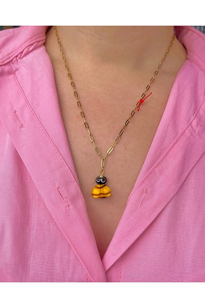 SİRİUS Murano Bee Pendant with 316L Steel Chain