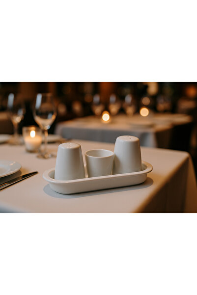 Veliday PureLine Melamin Tuzluk Biberlik Kürdanlık Set- Exclusive Melamin Tuz...