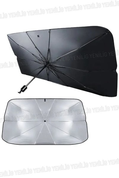 Yenilig Umbrelă pliabilă tip parbriz auto Parasolar termic pentru protecție solară, potrivită pentru toate vehiculele