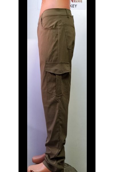 BeyzDenim Μικρο λύκρα ύφασμα καφέ γάλακτος εξαιρετικά λεπτό καλοκαιρινό παντελόνι plus size