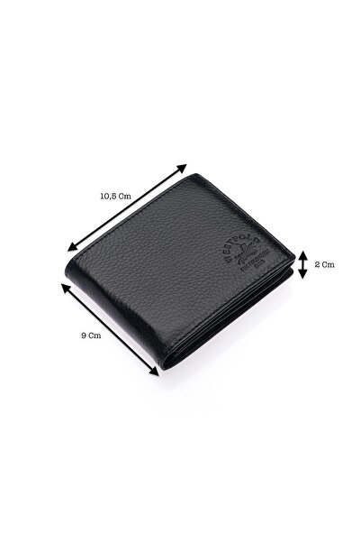 Westpolo Bozuk Para Ve Bol Kart Bölmeli Hakiki Deri Erkek Cüzdan Kartlık - Siyah